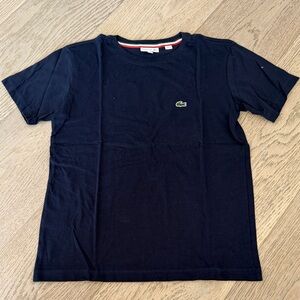 Lacoste Navy Short Sleeve Crew Tee with Green Crocodile